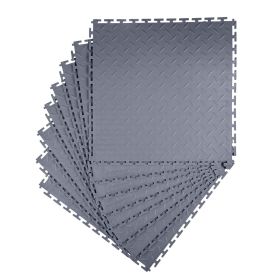 VEVOR Garage Floor Tiles Interlocking, 8 Pack 20.2 x 20.2 x 0.2 in Interlocking Modular Garage Flooring Tiles
