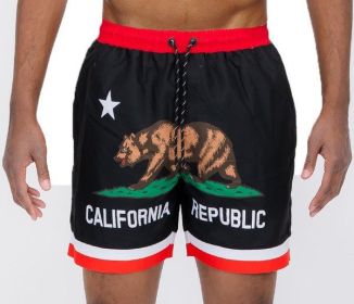 California Swim Shorts (Color: BLACK, size: S)
